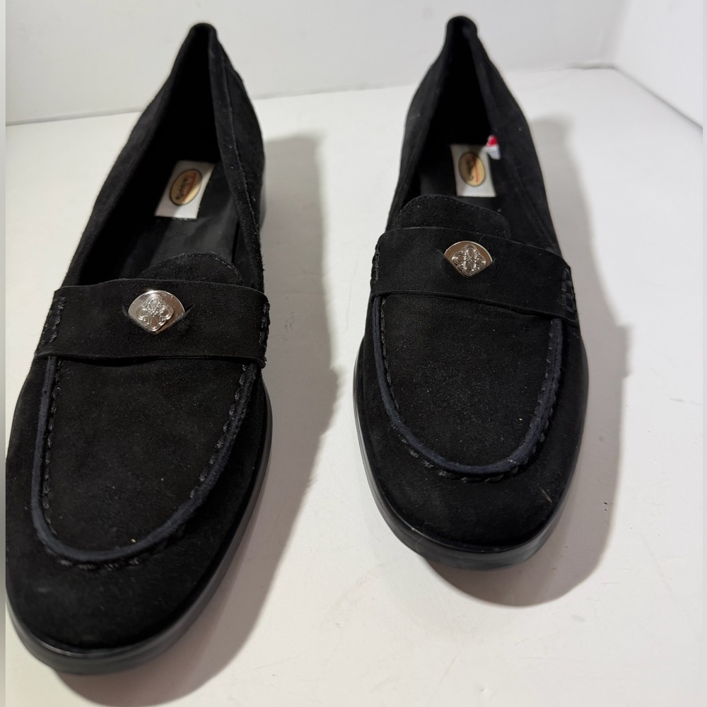 Talbots Genuine Leather Black Suede Loafers for Women made in Brazil size 8.5N